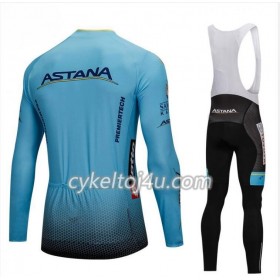 Cykeltrøje Langærmet + Bib Cykelbukser 2018 Astana Pro Team N001